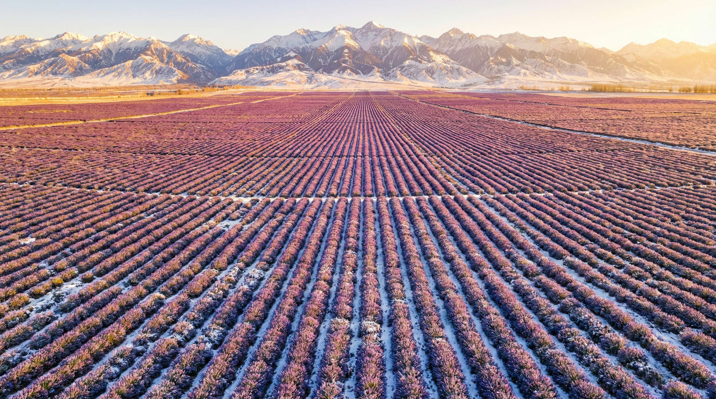 日本电影薰衣草花海航拍植物视频